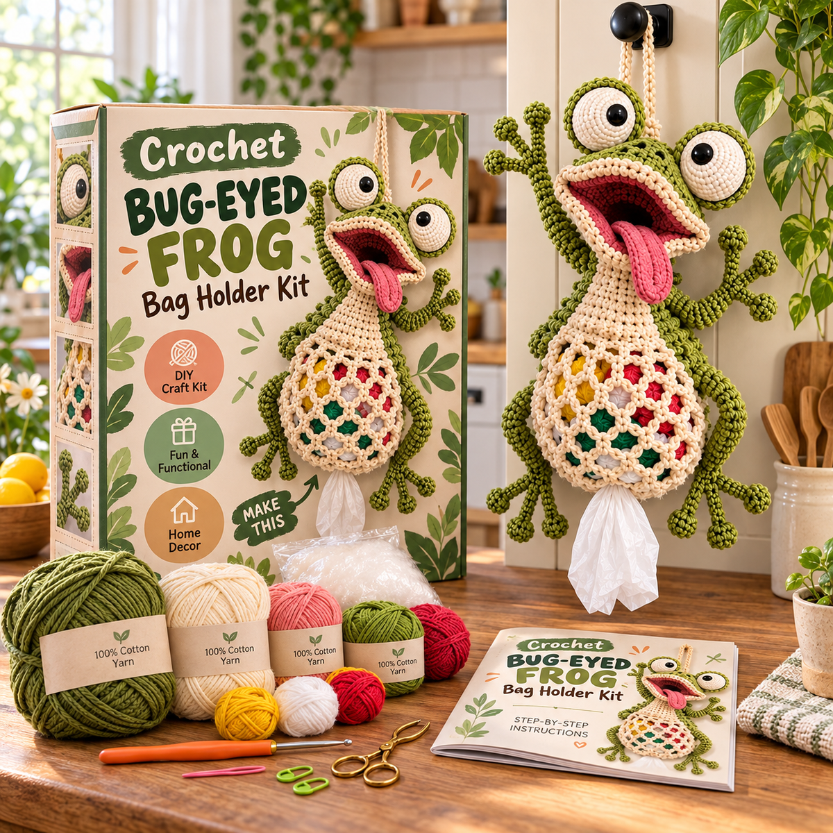 🌼 Cottage Harvest Keepers — Crochet Animal Bag Holder DIY Kit🔥🔥