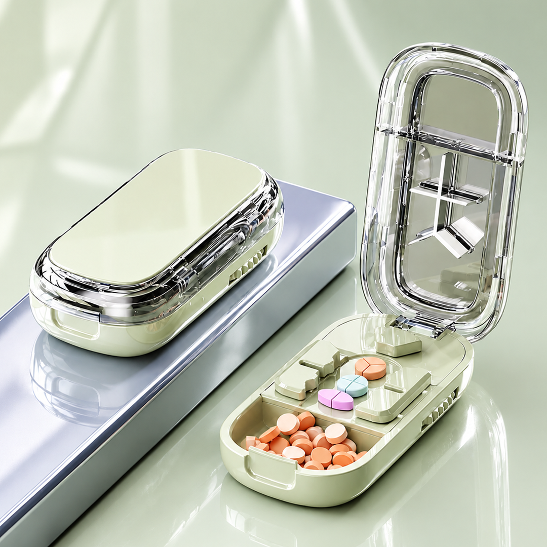 Adjustable 2-in-1 Pill Cutter & Storage Case