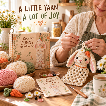 🌼 Cottage Harvest Keepers — Crochet Animal Bag Holder DIY Kit🔥🔥