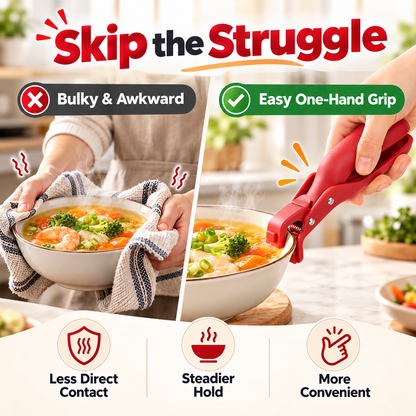 🔥 Limited-Time 50% OFF - 2-Pack Hot Bowl & Plate Grippers | Kitchen Safety Clips