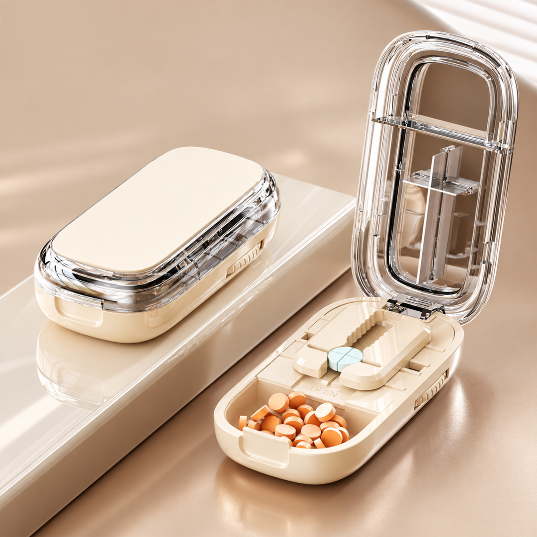 Adjustable 2-in-1 Pill Cutter & Storage Case