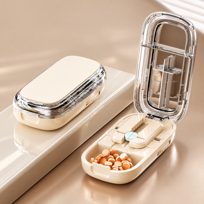 Adjustable 2-in-1 Pill Cutter & Storage Case
