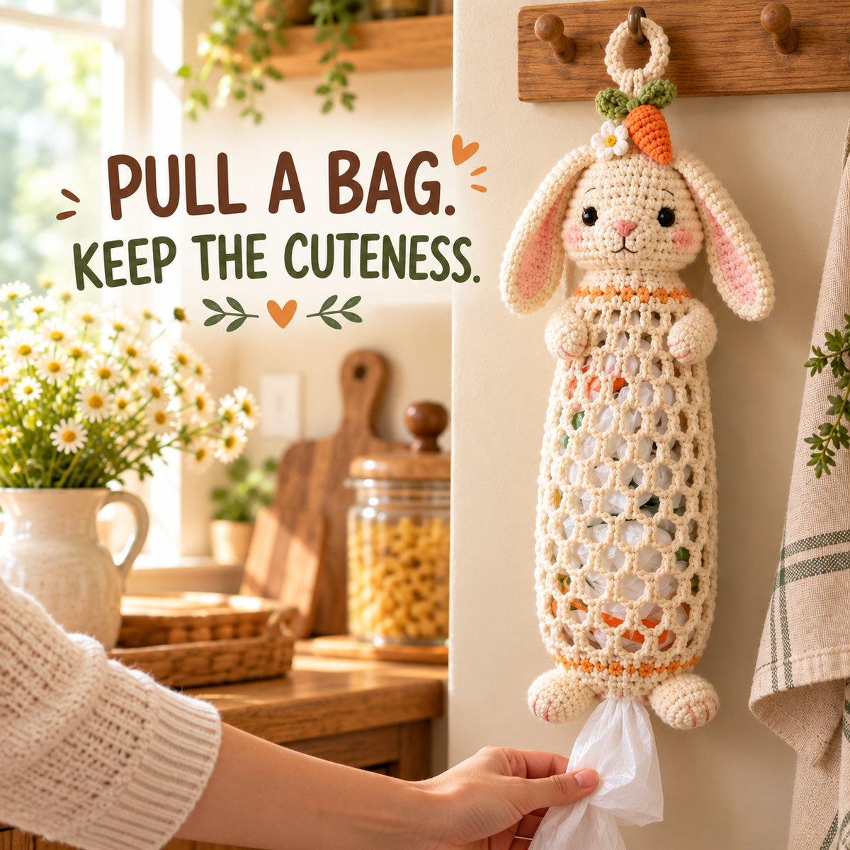 🌼 Cottage Harvest Keepers — Crochet Animal Bag Holder DIY Kit🔥🔥