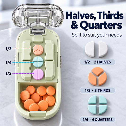 Adjustable 2-in-1 Pill Cutter & Storage Case