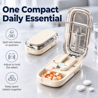 Adjustable 2-in-1 Pill Cutter & Storage Case
