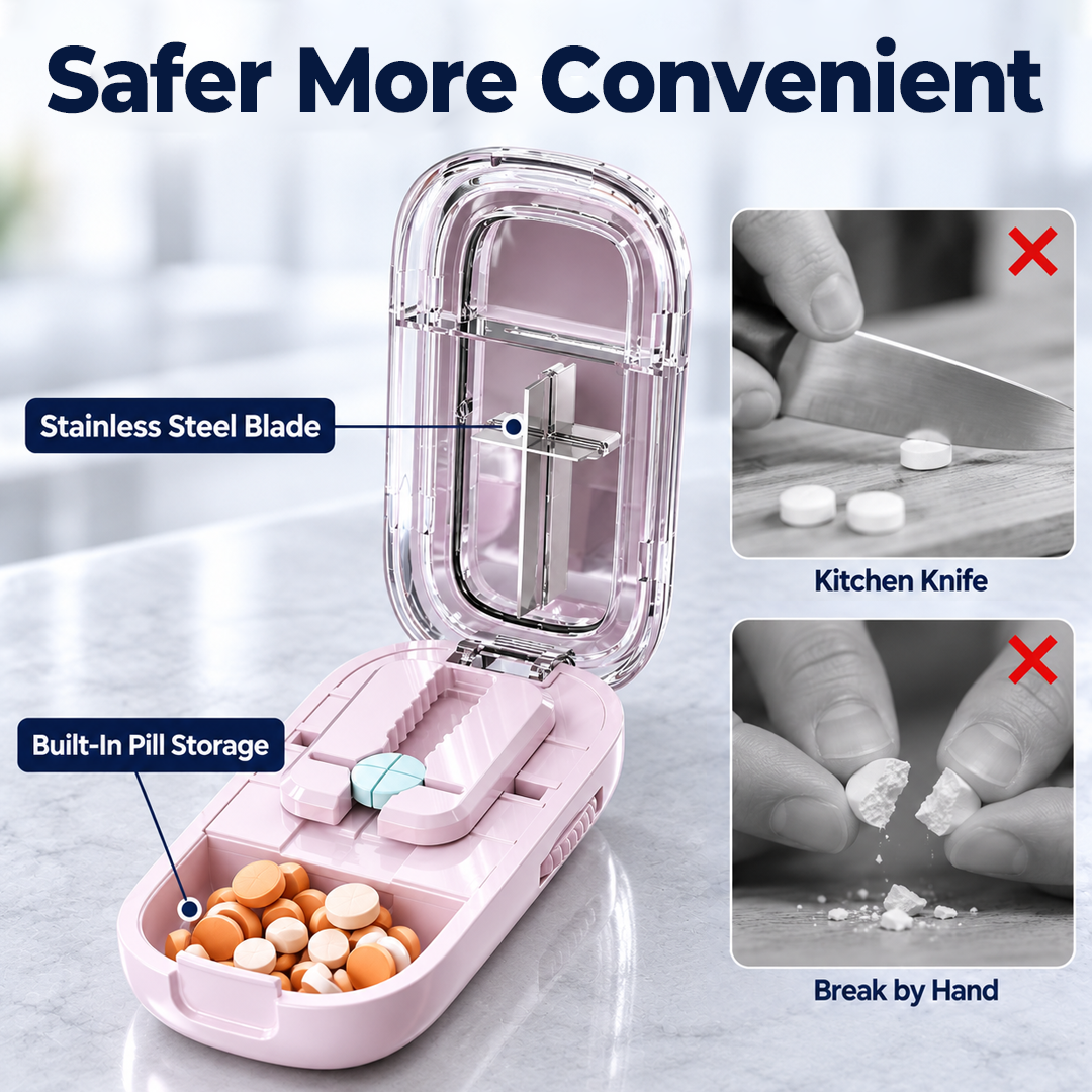 Adjustable 2-in-1 Pill Cutter & Storage Case