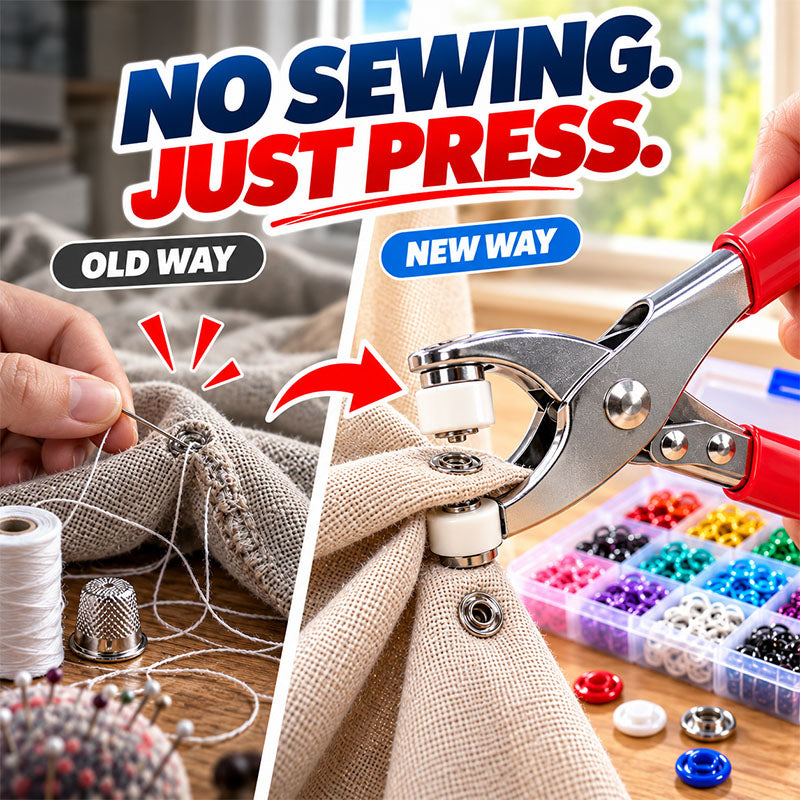 Seamless Stitching Sewing Kit, Pro-Snap No-Sew Button Kit – Complete tools, easy use & durable fixes