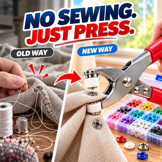 Seamless Stitching Sewing Kit, Pro-Snap No-Sew Button Kit – Complete tools, easy use & durable fixes