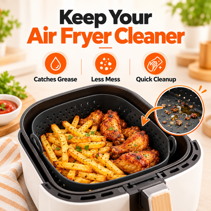 🔥✨Reusable Silicone Air Fryer Liner, 8 Inches