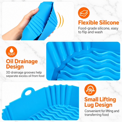 🔥✨Reusable Silicone Air Fryer Liner, 8 Inches