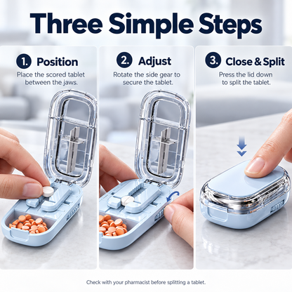 Adjustable 2-in-1 Pill Cutter & Storage Case