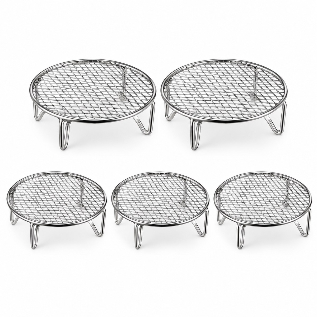 🔥Stainless steel air fryer rack with raised oil drain basket and multi-level mesh grill rack