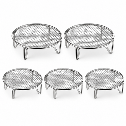 🔥Stainless steel air fryer rack with raised oil drain basket and multi-level mesh grill rack