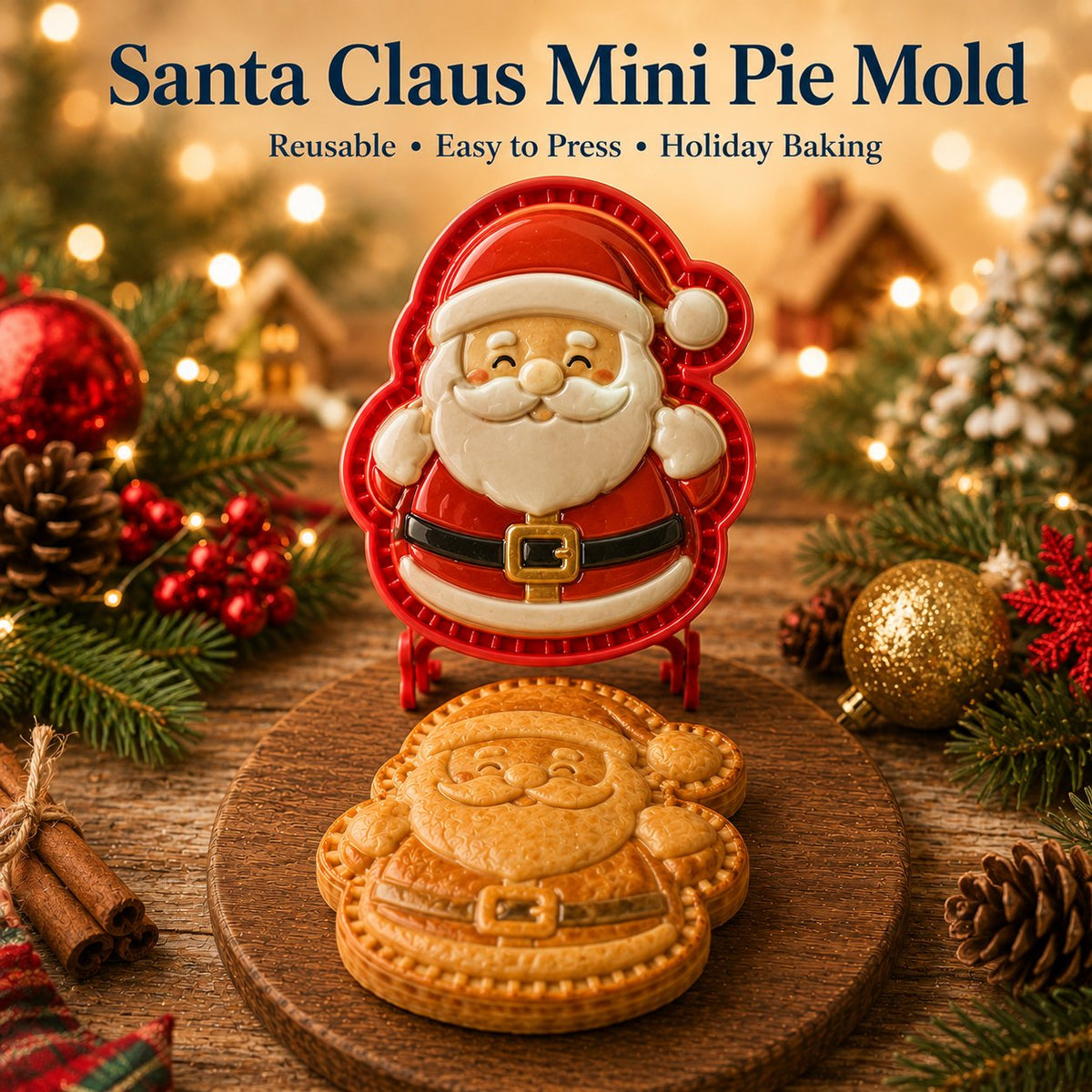 ⏳ Last Day50% OFF – 🔥🎄 9-Design Christmas Mini Pie Mold Collection | Reusable Embossed Molds for Shaping Detailed Santa, Snowman, Reindeer, Tree & Holiday Pies 🥧✨