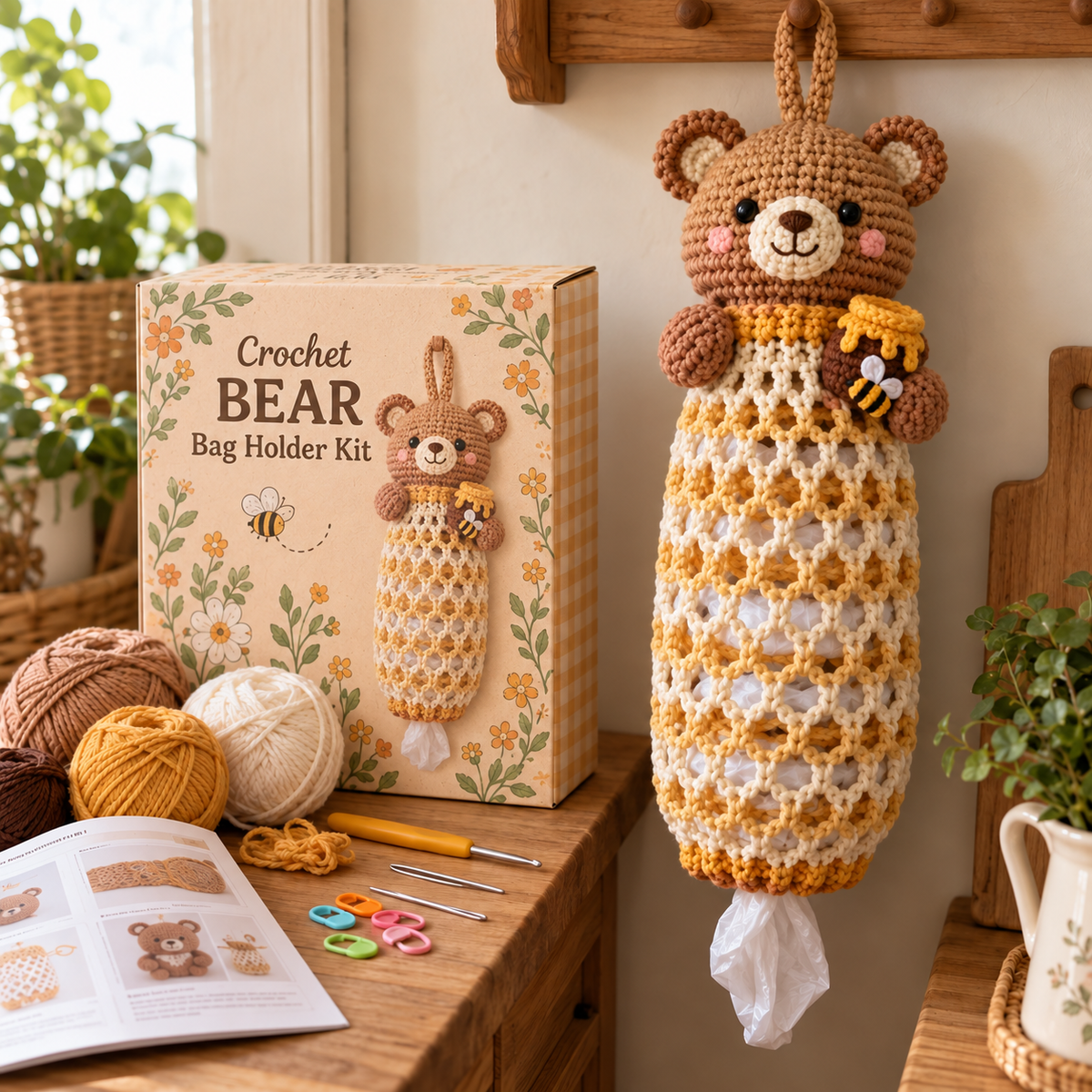 🌼 Cottage Harvest Keepers — Crochet Animal Bag Holder DIY Kit🔥🔥