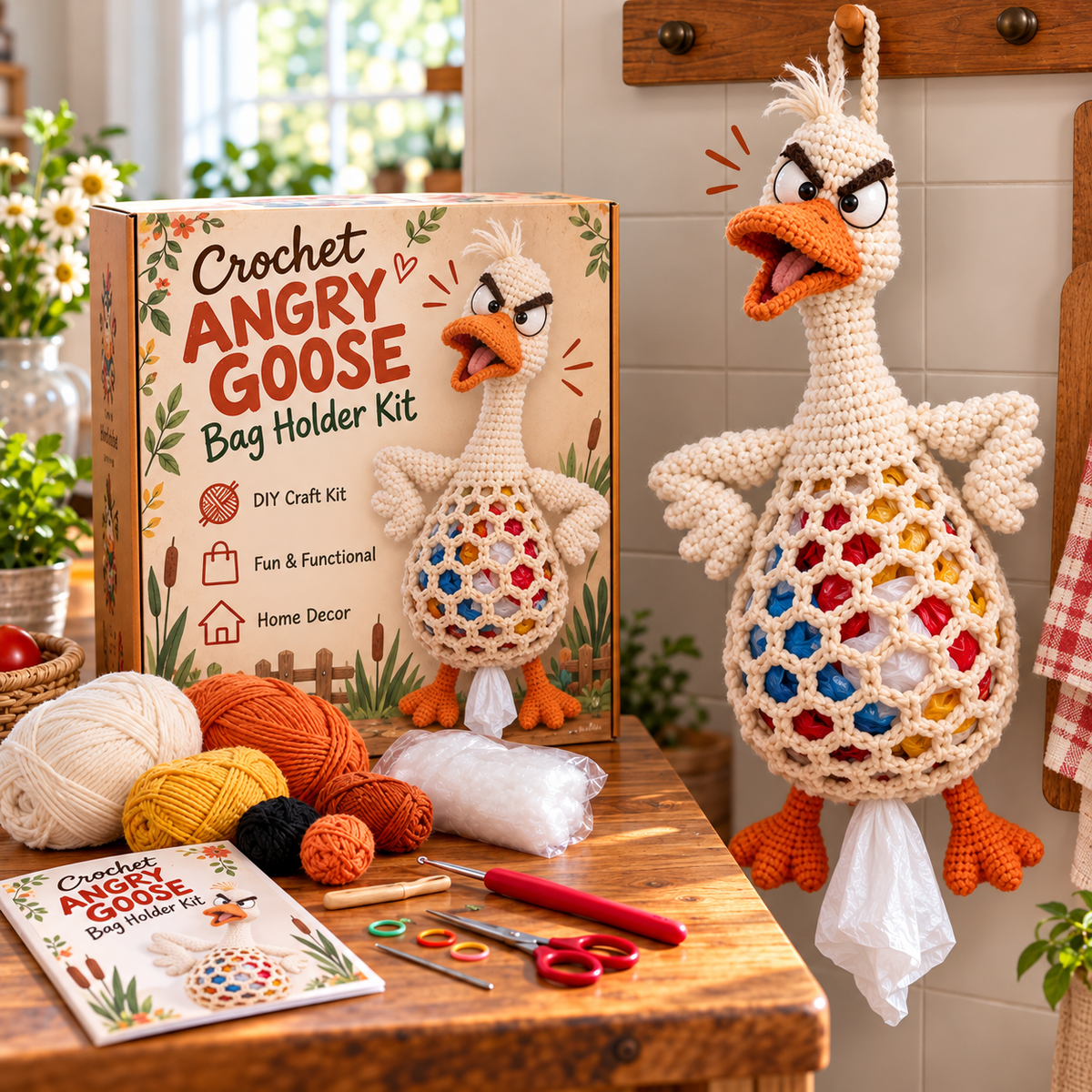 🌼 Cottage Harvest Keepers — Crochet Animal Bag Holder DIY Kit🔥🔥