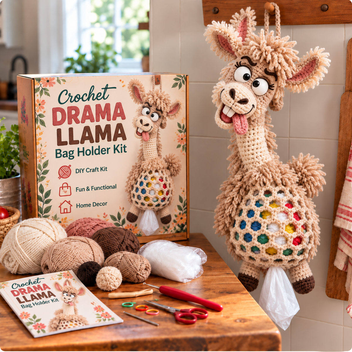 🌼 Cottage Harvest Keepers — Crochet Animal Bag Holder DIY Kit🔥🔥