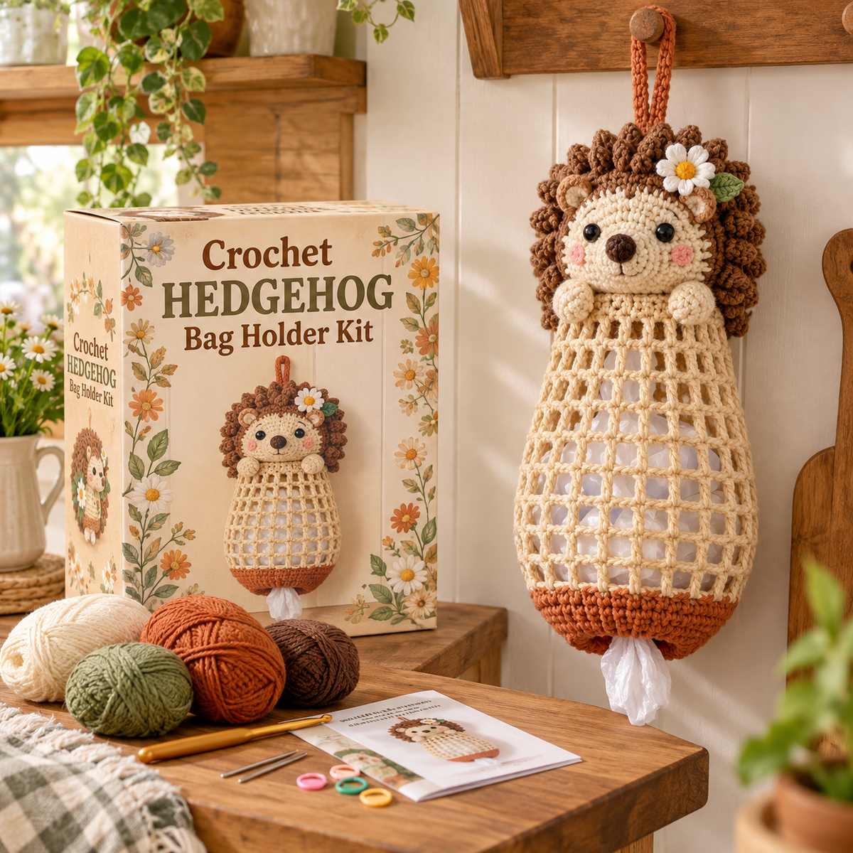 🌼 Cottage Harvest Keepers — Crochet Animal Bag Holder DIY Kit🔥🔥