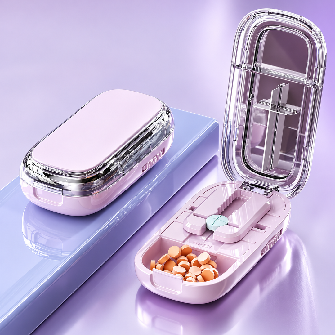 Adjustable 2-in-1 Pill Cutter & Storage Case