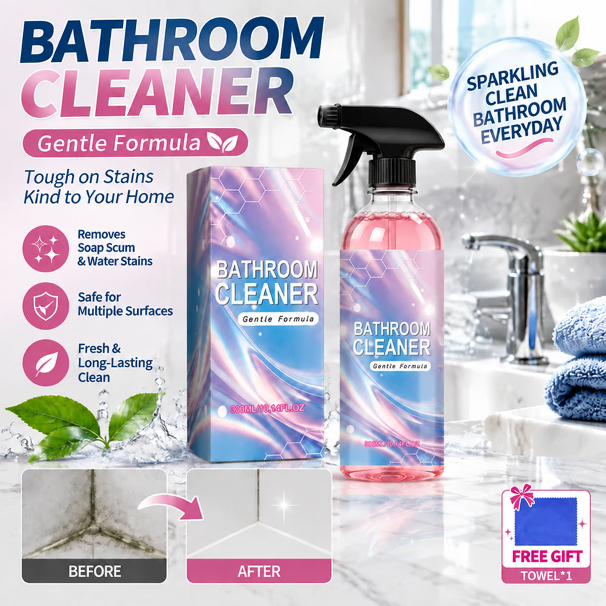 SparklePure Bathroom Cleaner Spray 💖