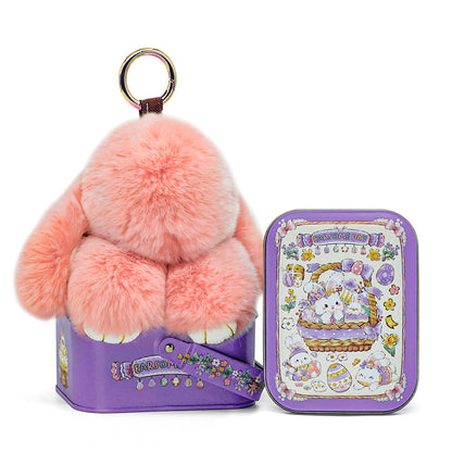 BunnyBliss Handcrafted Plush Charm — Soft Bunny Keychain Gift
