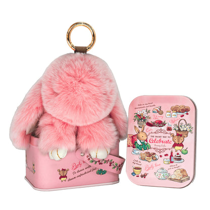 BunnyBliss Handcrafted Plush Charm — Soft Bunny Keychain Gift