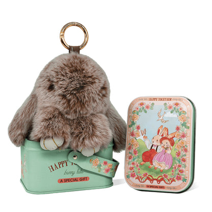 BunnyBliss Handcrafted Plush Charm — Soft Bunny Keychain Gift