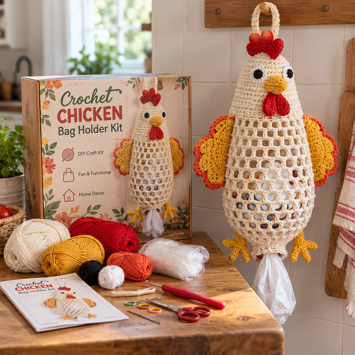 🌼 Cottage Harvest Keepers — Crochet Animal Bag Holder DIY Kit🔥🔥