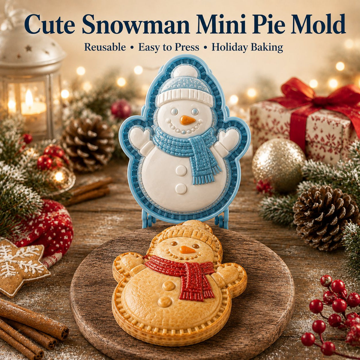 ⏳ Last Day50% OFF – 🔥🎄 9-Design Christmas Mini Pie Mold Collection | Reusable Embossed Molds for Shaping Detailed Santa, Snowman, Reindeer, Tree & Holiday Pies 🥧✨