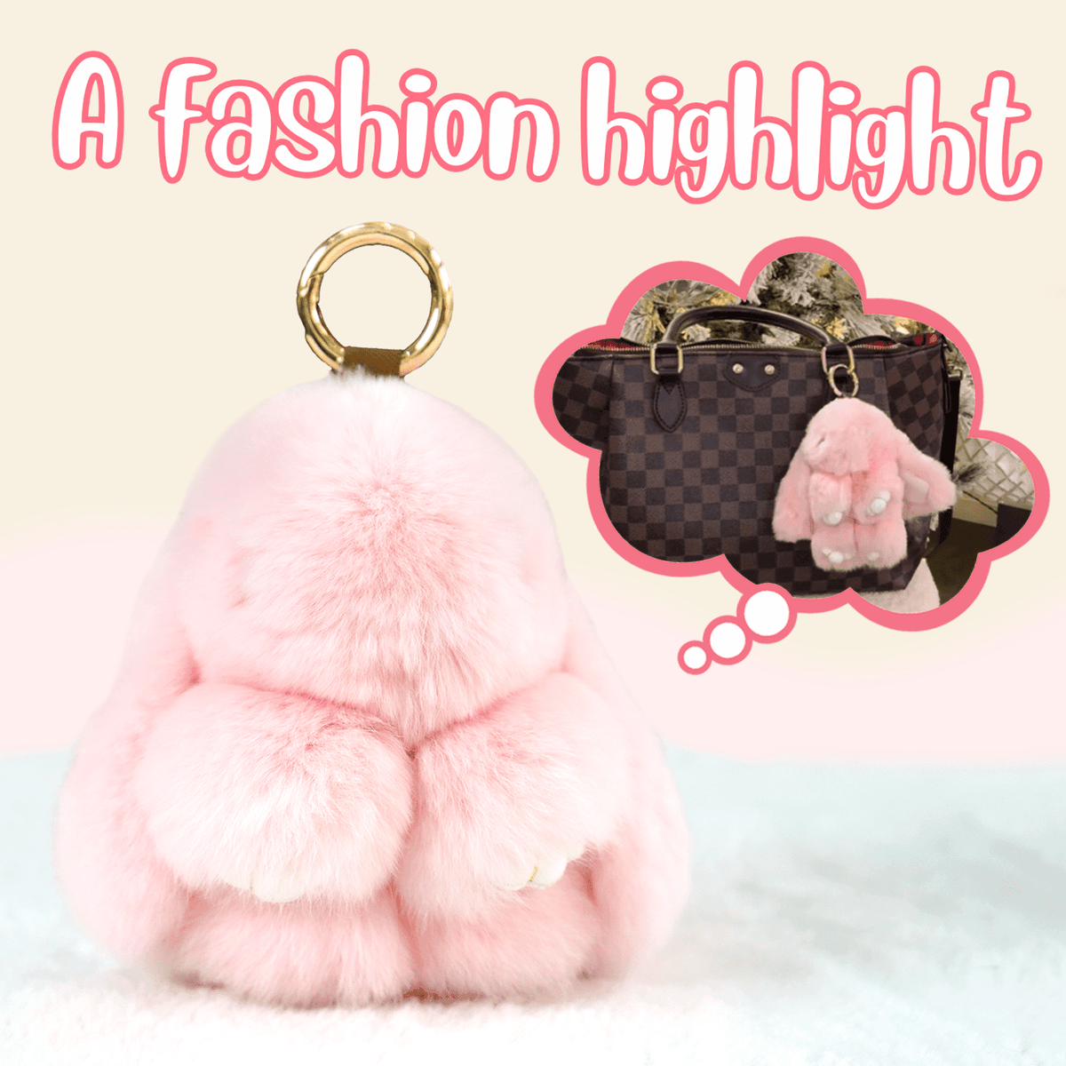 BunnyBliss Handcrafted Plush Charm — Soft Bunny Keychain Gift