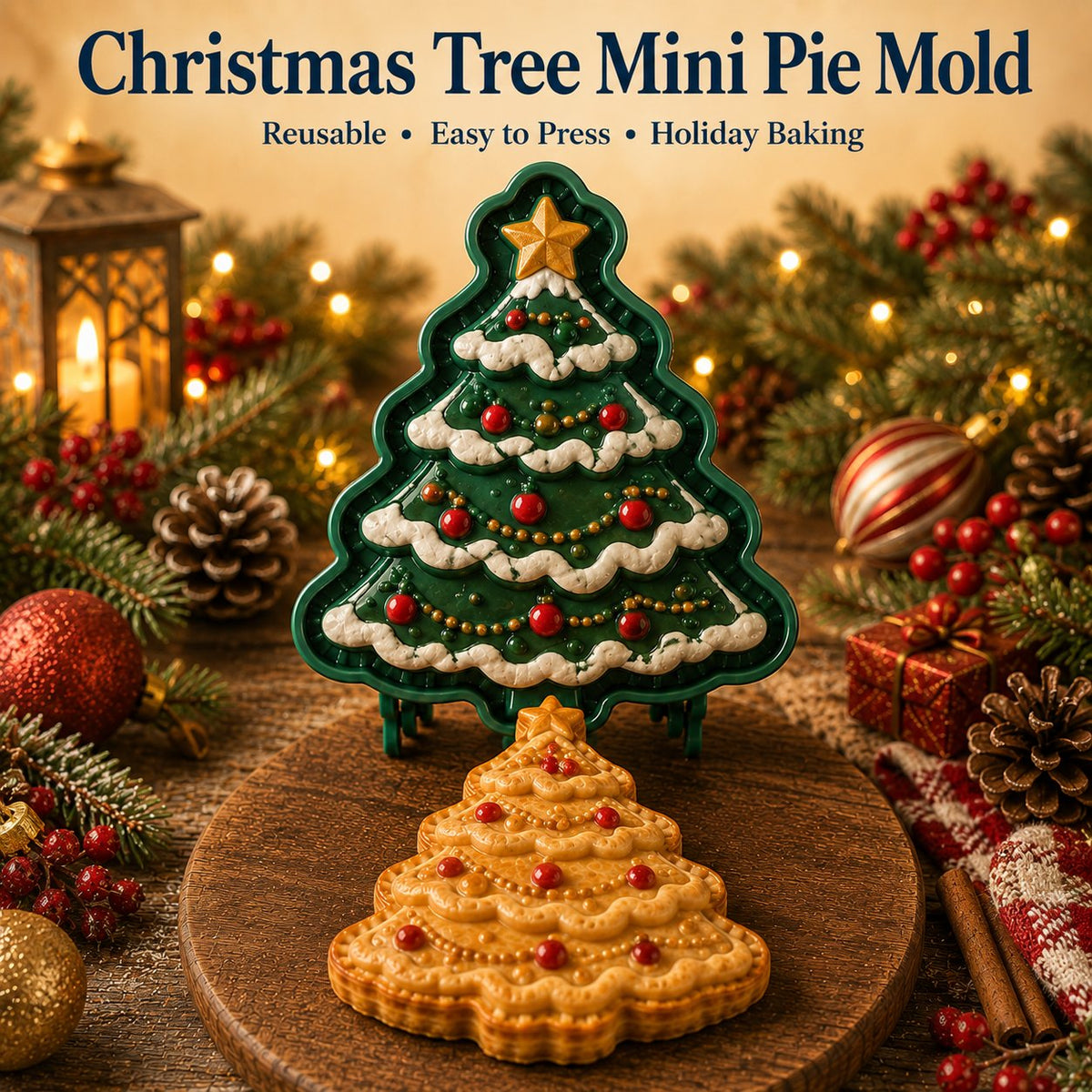 ⏳ Last Day50% OFF – 🔥🎄 9-Design Christmas Mini Pie Mold Collection | Reusable Embossed Molds for Shaping Detailed Santa, Snowman, Reindeer, Tree & Holiday Pies 🥧✨