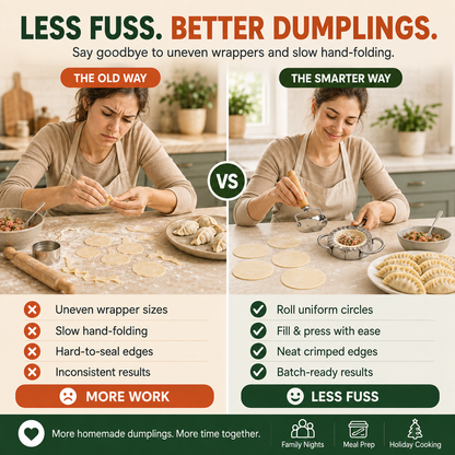 🥟 Dumpling Maker & Dough Cutter Set – Roll, Fill & Seal Homemade Dumplings Easily