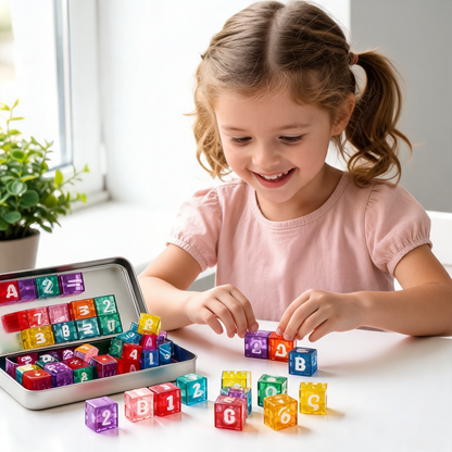 Armasora MagniLearn 35-Piece Magnetic Math & Alphabet Blocks