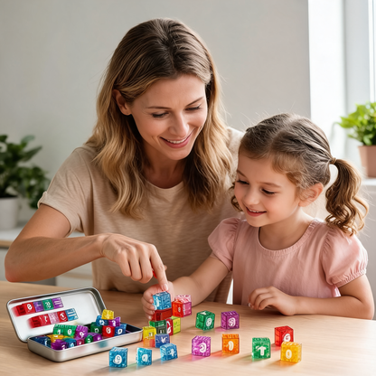 Armasora MagniLearn 35-Piece Magnetic Math & Alphabet Blocks
