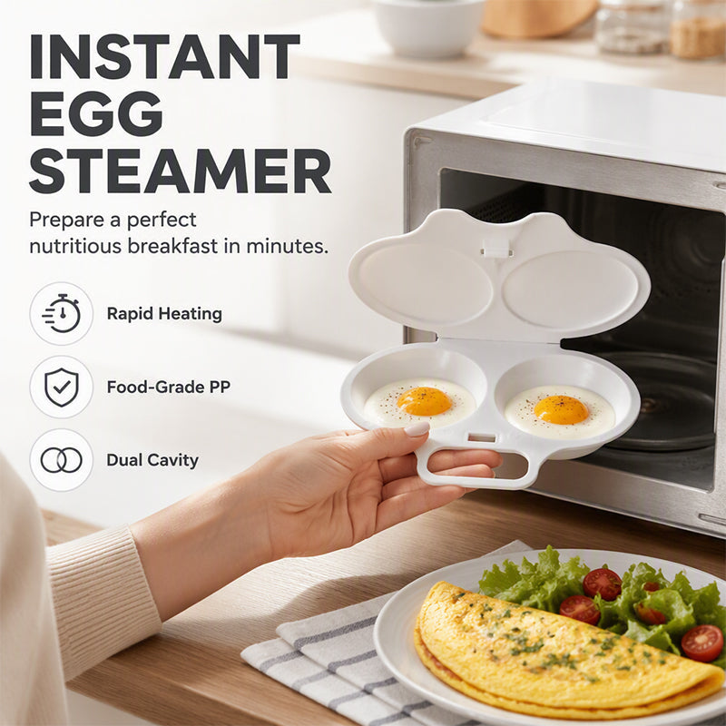 Dual-Cavity Microwave Egg Poacher | Quick & Healthy Breakfast in Minutes