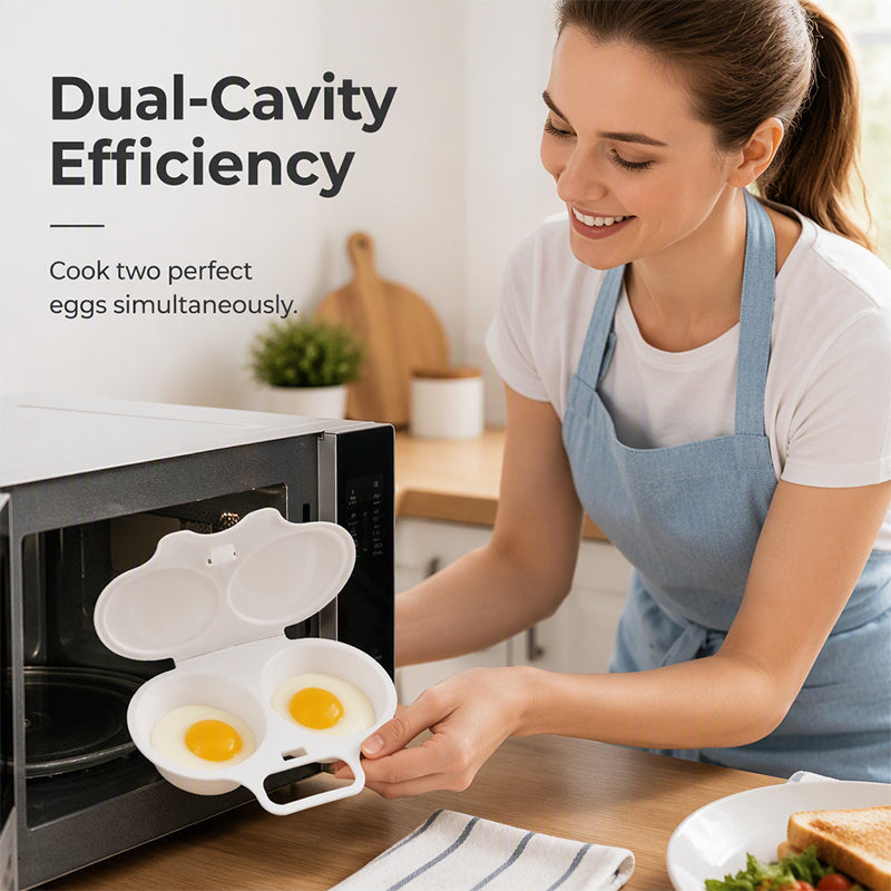 Dual-Cavity Microwave Egg Poacher | Quick & Healthy Breakfast in Minutes