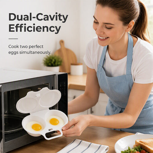 Dual-Cavity Microwave Egg Poacher | Quick & Healthy Breakfast in Minutes