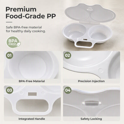 Dual-Cavity Microwave Egg Poacher | Quick & Healthy Breakfast in Minutes