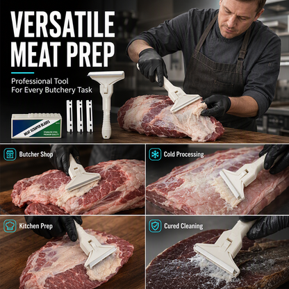 🥩 Stainless Steel Meat Scraper – Easy Fat & Fascia Removal Tool for Beef & Pork 🔪✨