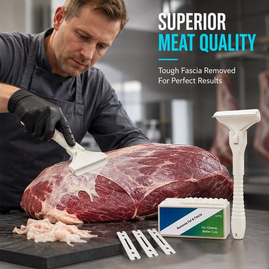 🥩 Stainless Steel Meat Scraper – Easy Fat & Fascia Removal Tool for Beef & Pork 🔪✨